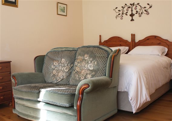 Super King double bed in the Torridge room, Forda Farm Bed and Breakfast, EX22 7BS.